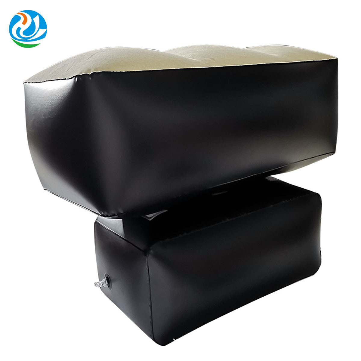 Cross-border pvc flocking inflatable foot mat travel Car aircraft double-layer Velcro adjustable footrest foot mat foot pedal