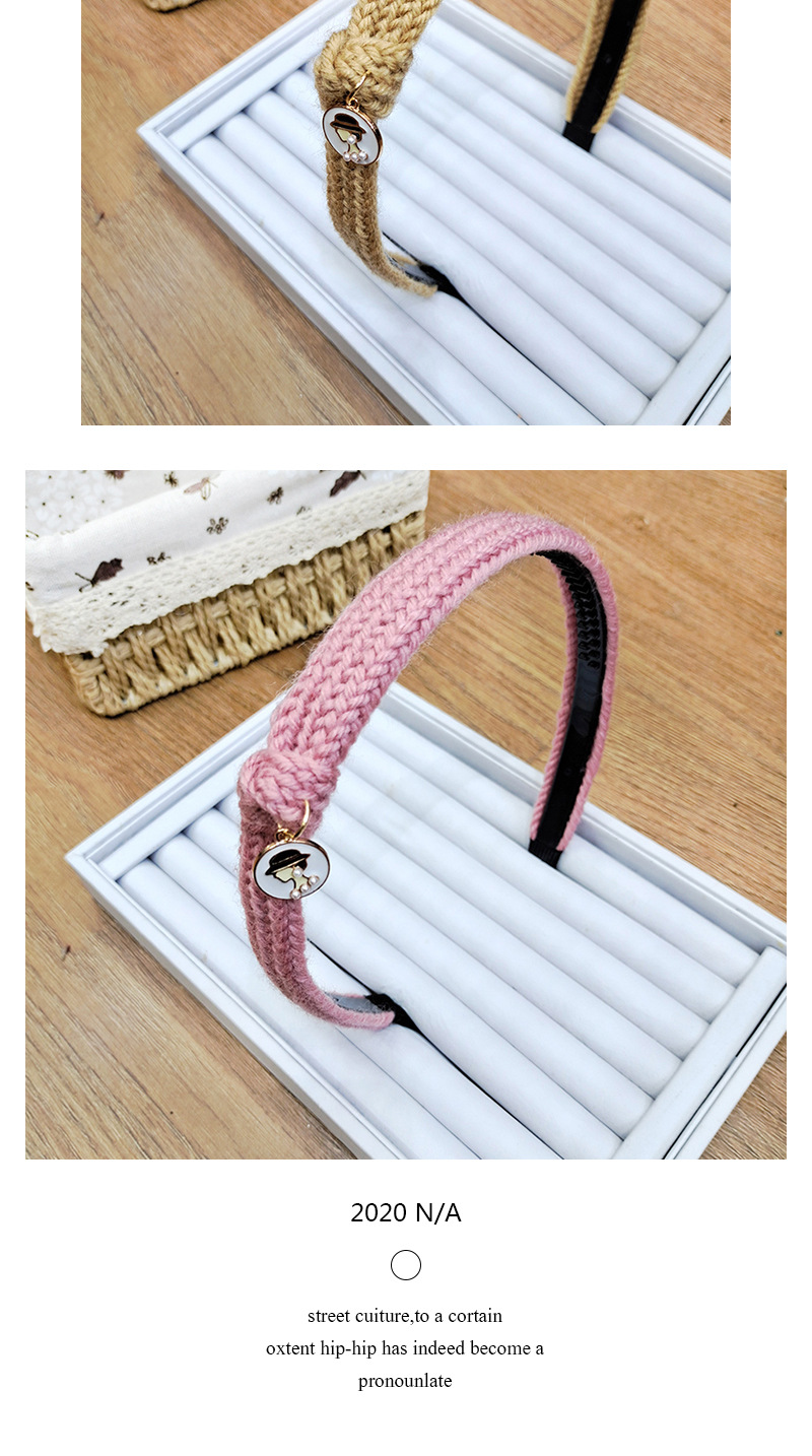 Candy-colored Woolen Cute All-match Autumn And Winter Knotted Hair Band display picture 5