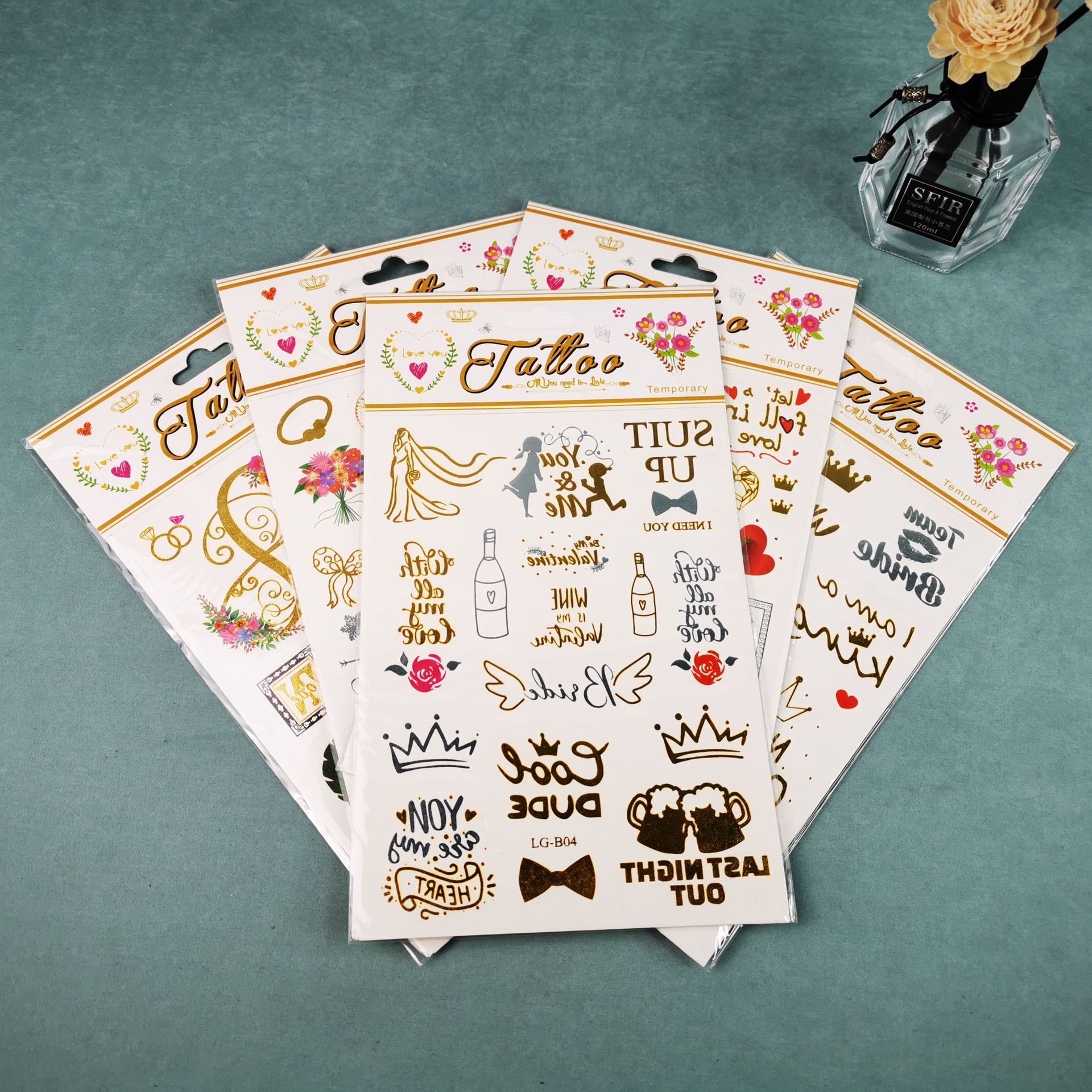 小清新纹身贴仿真性感纹身贴烫金纹身贴韩国刺青现货批发厂家直销|ms