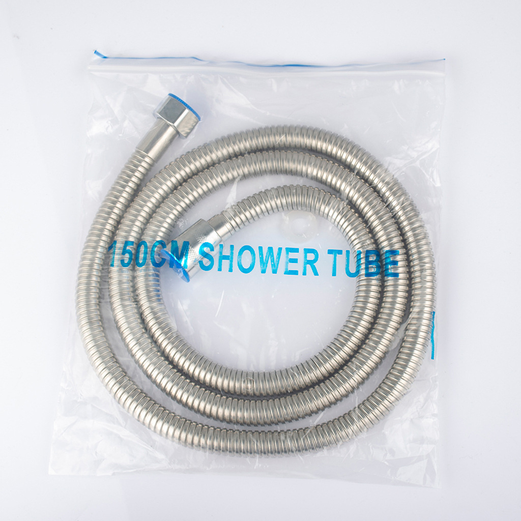 Manufacturer's nozzle hose Stainless steel metal copper core encrypted explosion-proof drawpipe 1.5m shower hose