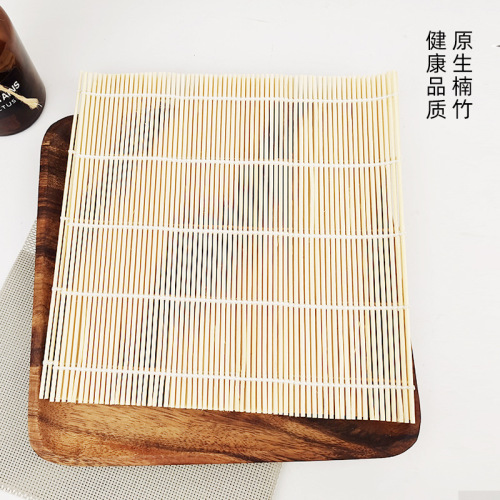 Sushi bamboo curtain 24*24 yellow skin kimbap mold sushi seaweed rolling curtain non-stick sushi mat tools wholesale
