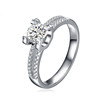 Diamond classic wedding ring, zirconium, ring with stone, accessory, micro incrustation, light luxury style, wholesale