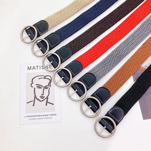 Canvas Belt for Men, Youth Versatile Woven Student Retro Fashion Instagram Style Internet Celebrity Trendy Decorative Jeans Belt