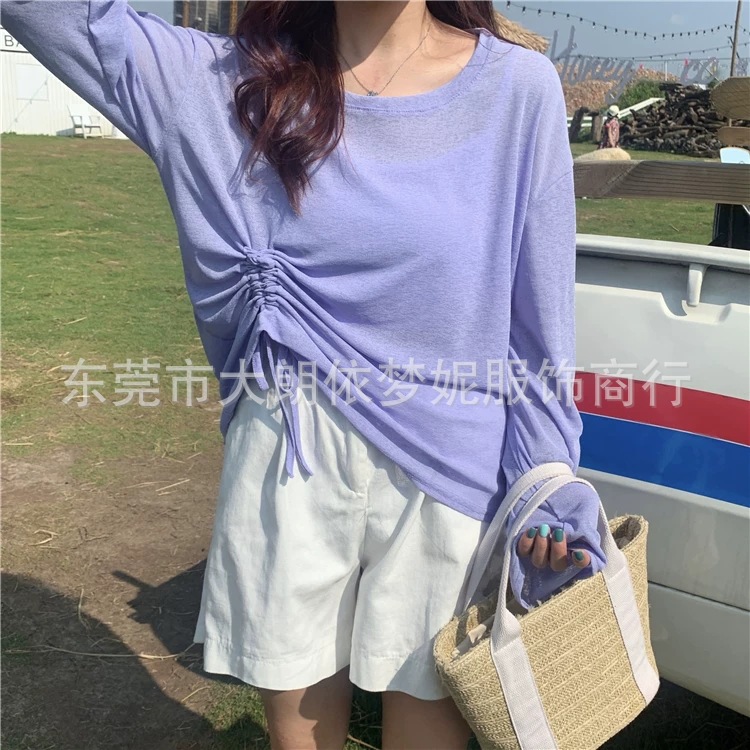 低价直销宽松版女式薄款防晒衫淘宝爆款时尚女式纯色防晒衣批发