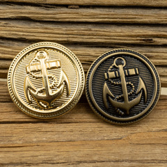 海錨船錨復古青古銅色JK制服風衣外套西裝西服黃銅空心金屬紐扣子