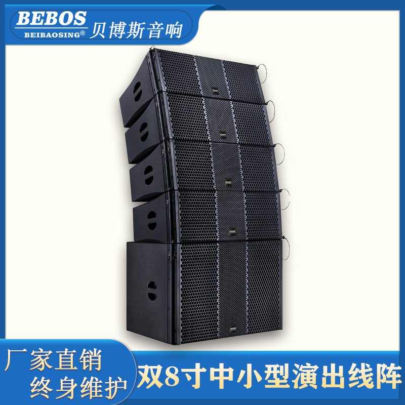 Double eight-inch line array speaker hotel wedding hall conference room professional stage line array audio source manufacturer