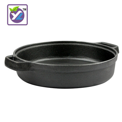 老式雙耳生鐵鍋鑄鐵平底鍋生煎包水煎包鍋烙餅鍋商用飯店餐廳定做