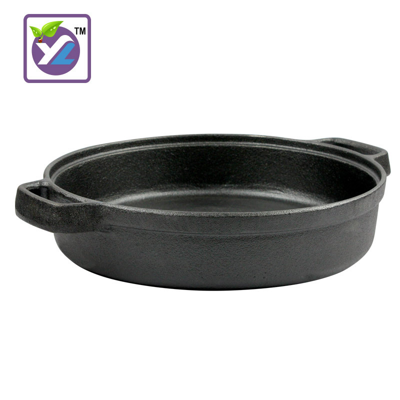 老式雙耳生鐵鍋鑄鐵平底鍋生煎包水煎包鍋烙餅鍋商用飯店餐廳定做