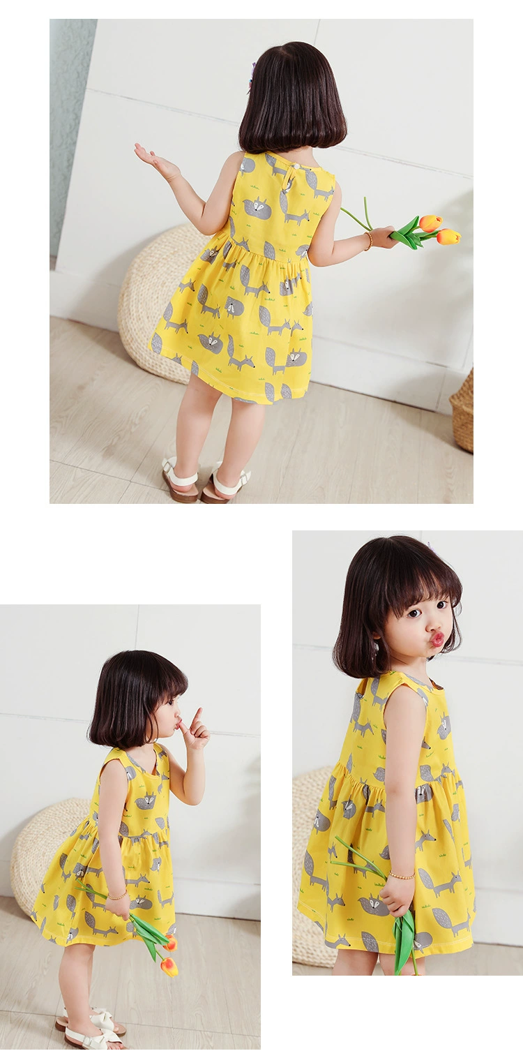 summer dresses	 100% Cotton Baby Girl Dress Summer Children Clothes Sleeveless Cloth Kids Princess Girls Dresses Party Fashion Outfit Clothing dresses evening