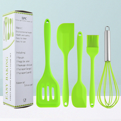 5 sets silica gel baking tool Silicone oil brush Multifunctional scraper household Whisk flour Agitator