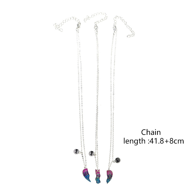 Einfacher Stil Herzform Legierung Überzug Mädchen Halskette 3-teiliges Set display picture 4