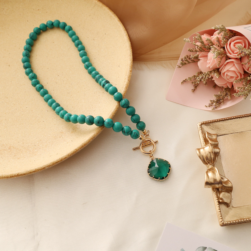 natural stone semi-precious stone multi-layer necklace