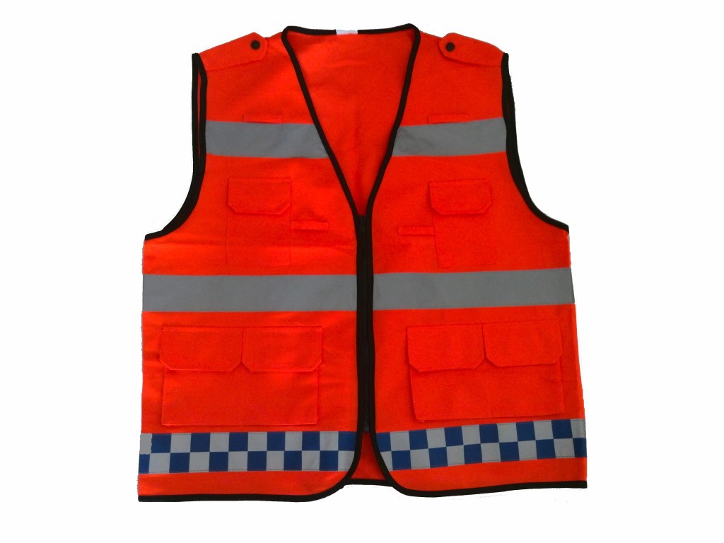 Reflective safety vest fluorescent yello...