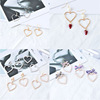 Japanese retro earrings heart shaped heart-shaped with bow from pearl, Korean style