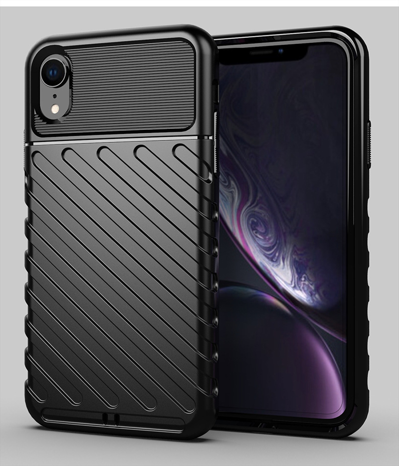 iPhone XR cep telefonu kılıfı için uygundur Apple XR cep telefonu kılıfı Thunder düşmeyi önleyici yumuşak silikon kalınlaştırılmış her şey dahil saf renk