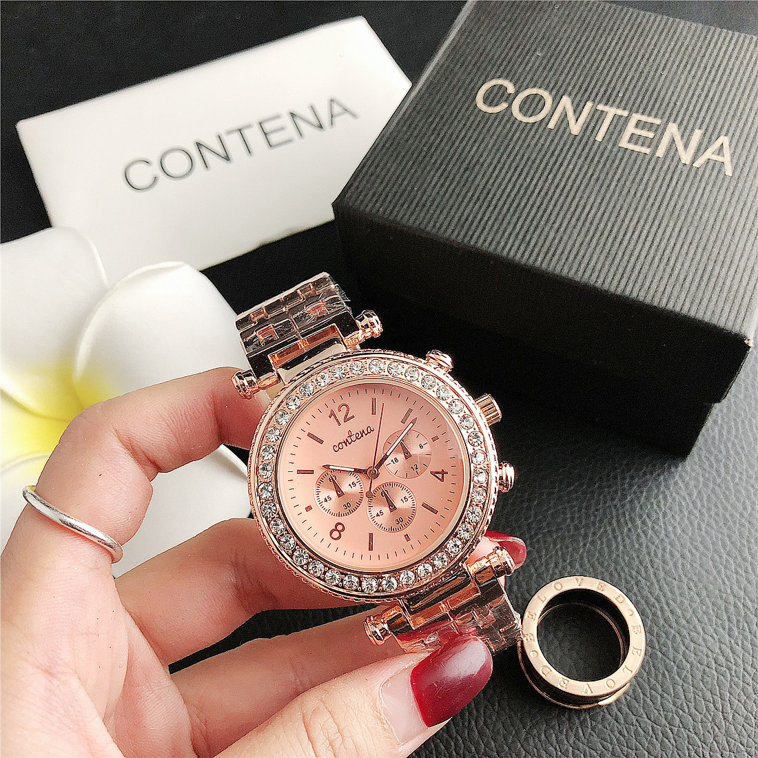 Summer New Three Eye Alloy Watch Band Drill Ring_voghion.com