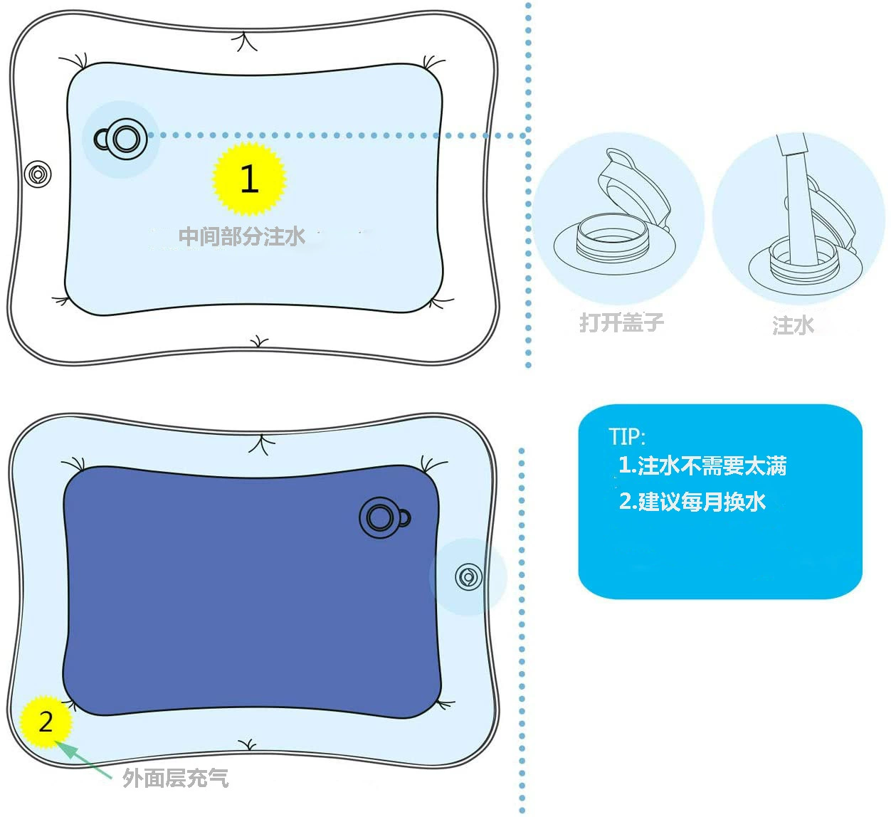 批发婴儿拍拍垫娱乐宝宝爬行水垫趴趴垫现货儿童爬行垫爬爬垫
