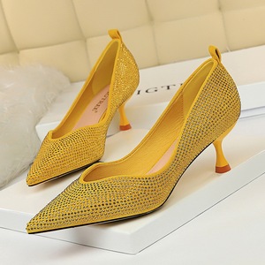 1061-1 han edition fashion show thin delicate banquet for women's shoes with high heels shallow pointed mouth shining di