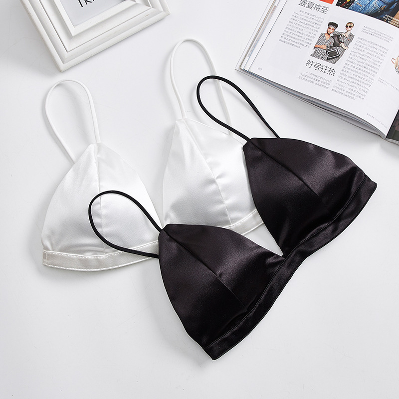 No sphere smooth triangle cup underwear French sexy bra fresh and simple girl back thin bra