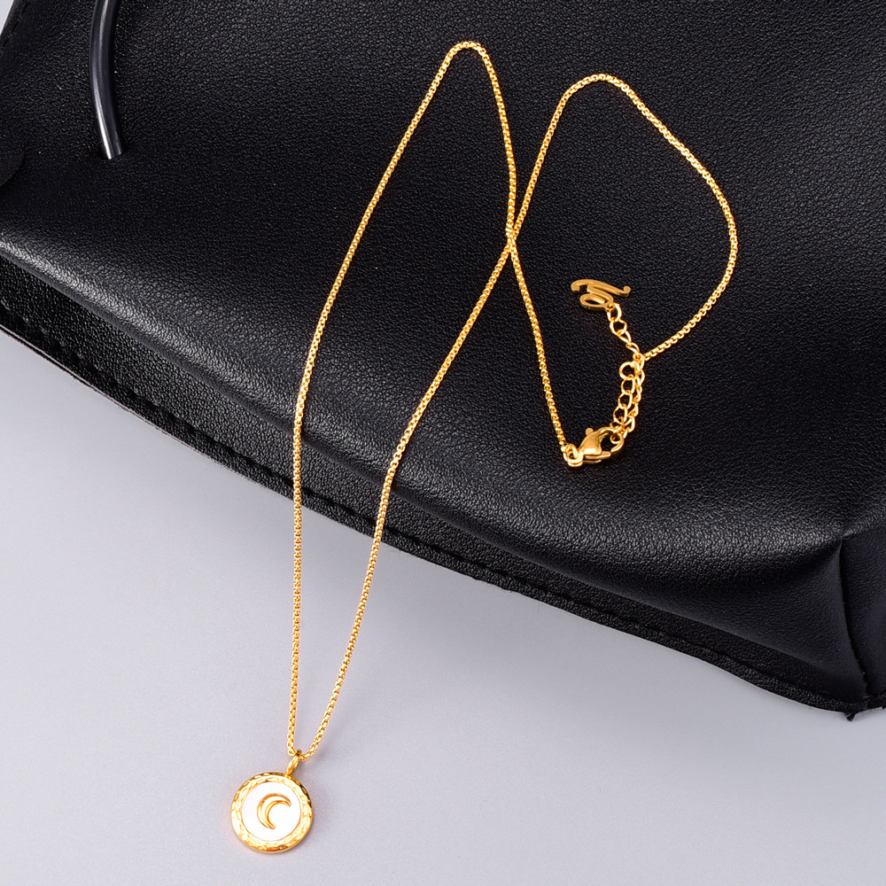 Fashion White Fritillary Moon Pendent Irregular Medium Long Necklace display picture 9