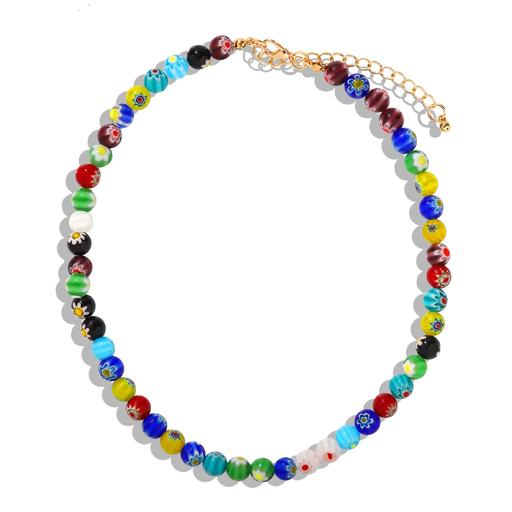 Croix-frontière Vente Chaude Nouveau À La Mode Exquis De Mode Vacances Style Collier Baub Même Produit Sur Site Officiel Imprimé À La Main Perle Chaîne Bijoux display picture 6