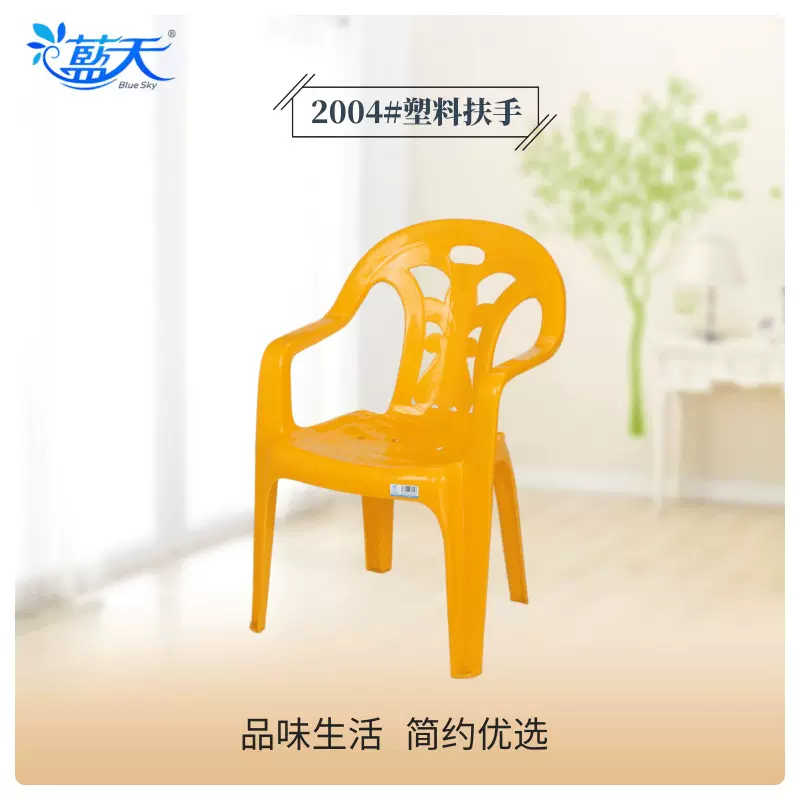 广东蓝天2004扶手椅2005中扶手椅塑料靠背椅乘凉塑胶椅儿童椅胶椅