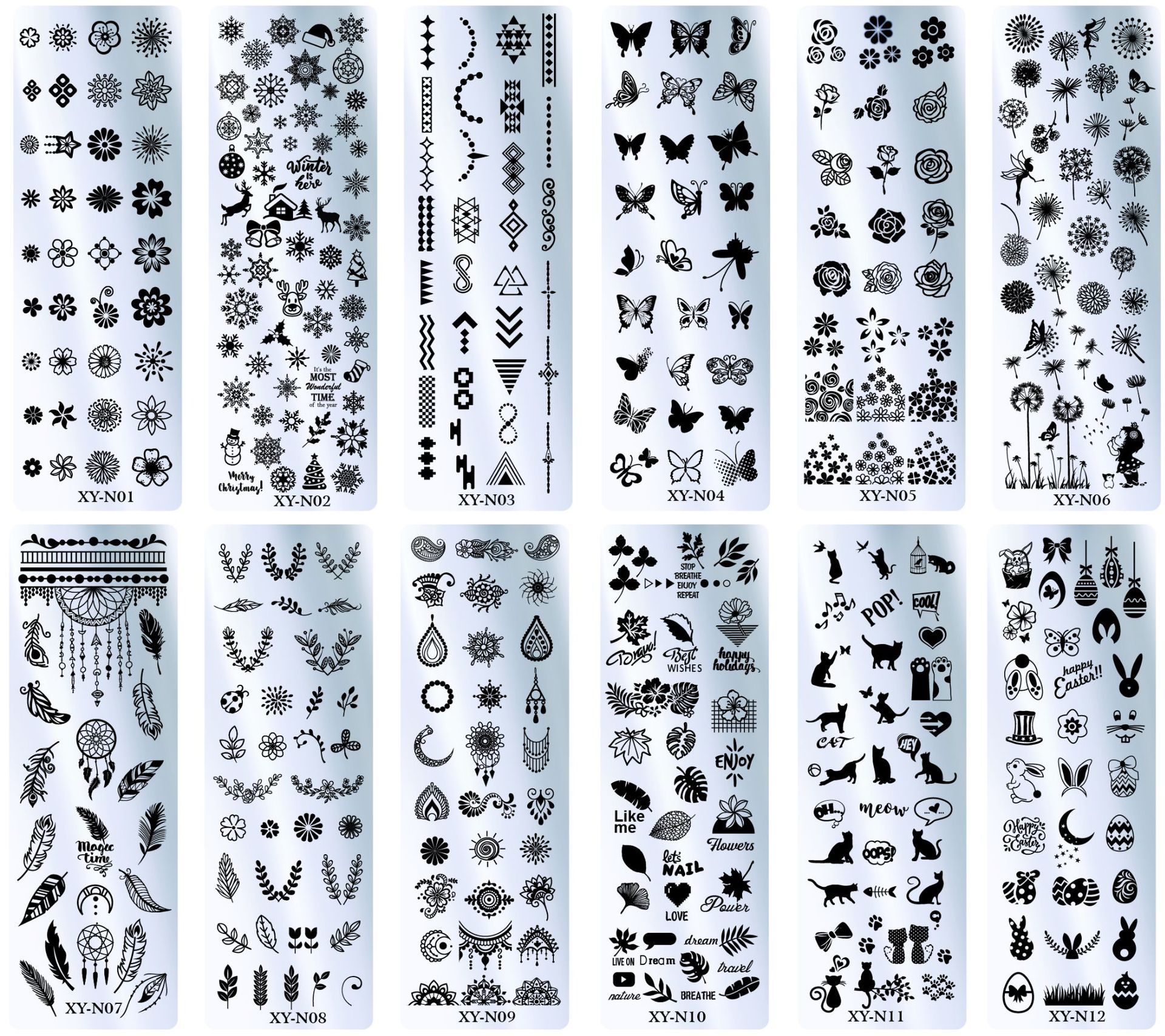 Cruz-frontera uñas de impresión placa de acero sello pluma manchas conjunto de la pluma herramientas de impresión esponja de silicona de tres piezas conjunto