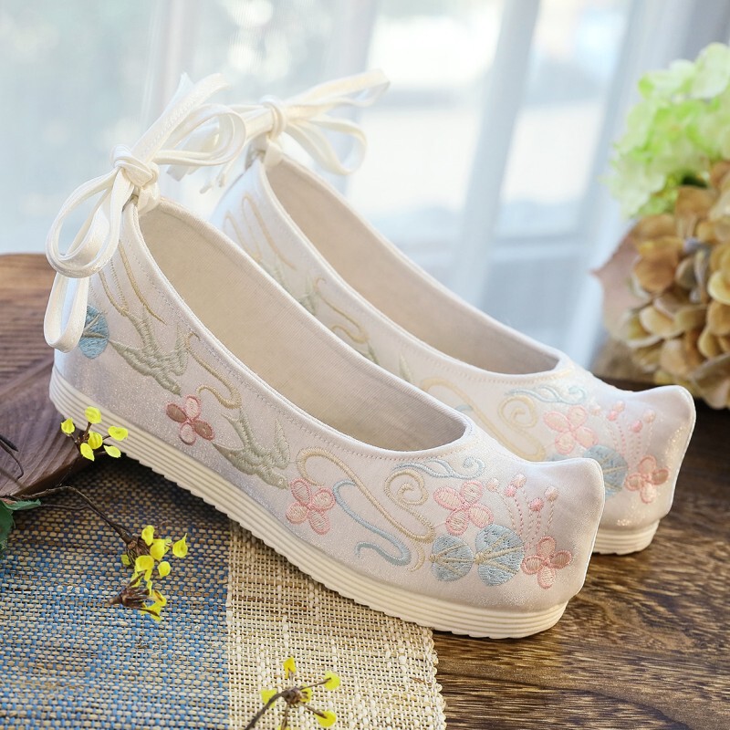 Yangui Hanfu Shoes Women's Antique Embroidered Shoes Women's Chinese-Style Arch Shoes Winter Han Shoes Antique Elegant