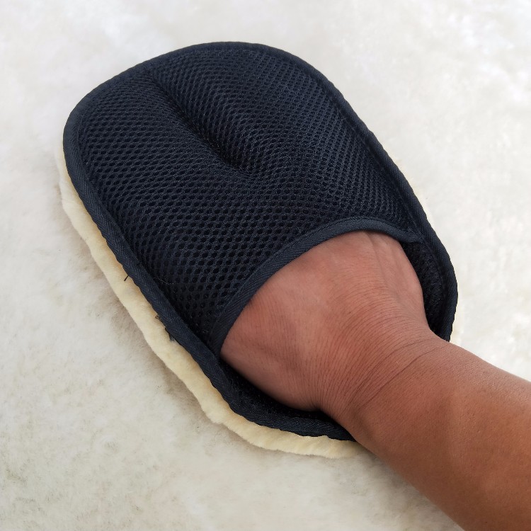 直銷仿羊毛洗車手套日式熊掌單面毛絨手套汽車清潔打蠟擦車手套