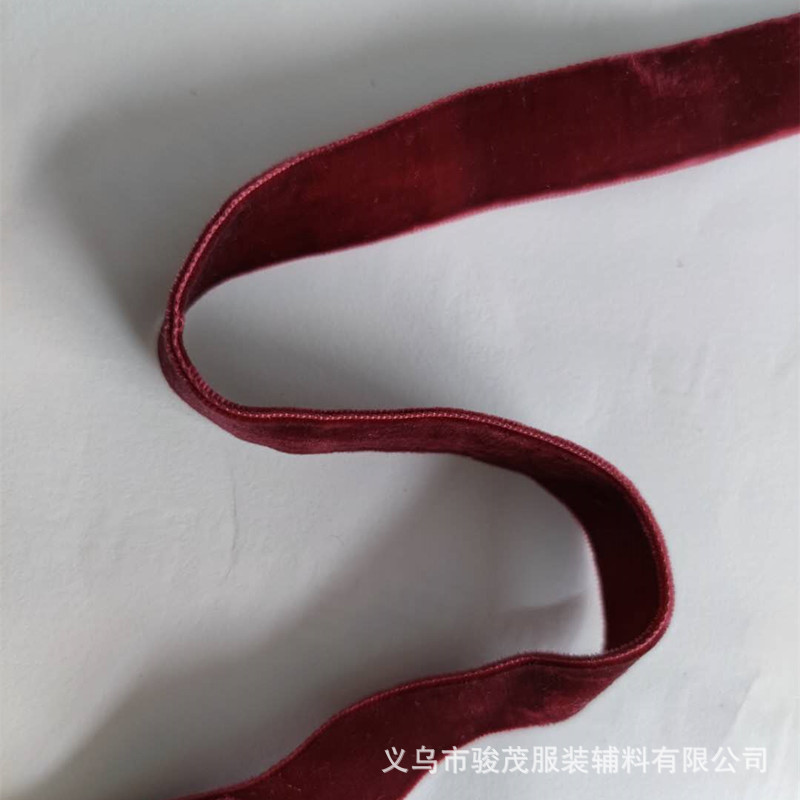 锦纶2CM双面植绒带1CM丝绒带1.5公分双面天鹅丝绒带酒红粉紫天蓝-阿里巴巴