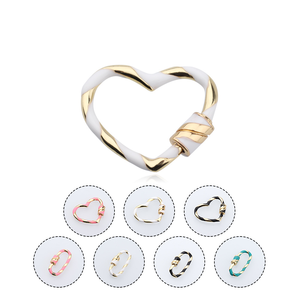 1 Piece Copper Oval Heart Shape Jewelry Buckle Simple Style display picture 1