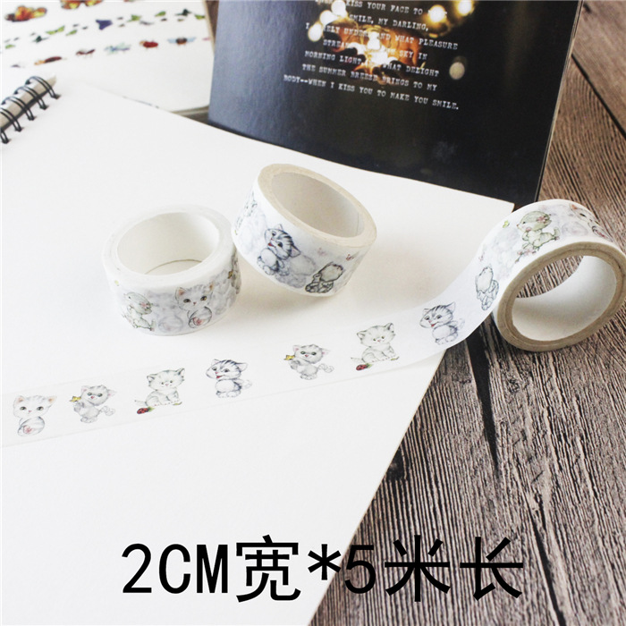 Animal y planta diario cinta lindo diario pegatinas y cinta de papel color material fresco chica corazón di Decoración