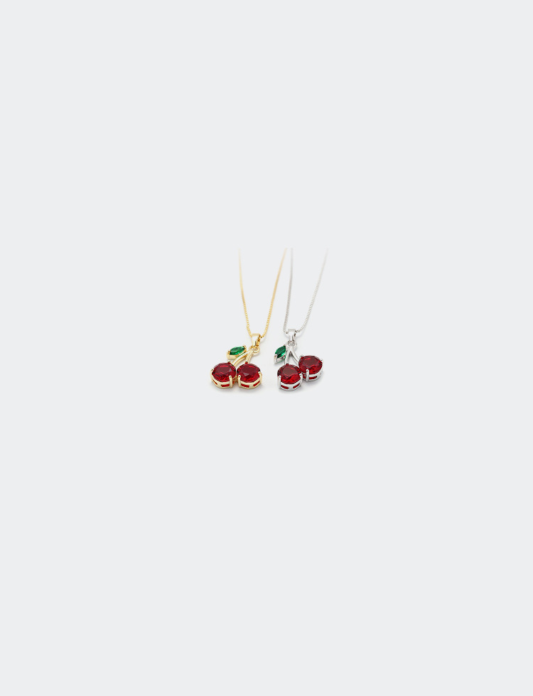 Fashion Cute Sweet Cherry Pendant Gold-plated Necklace display picture 5