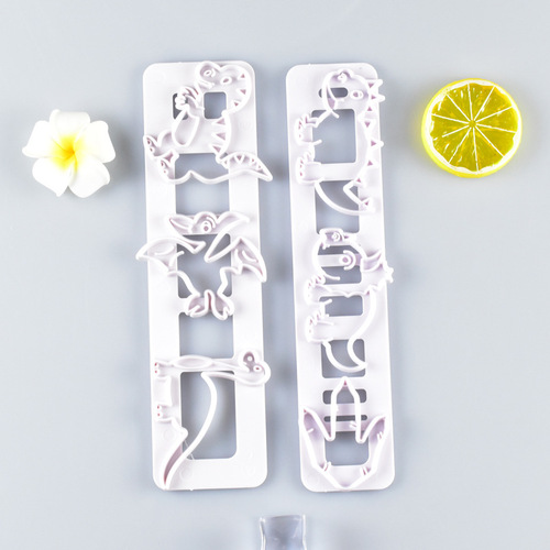 2pcs dinosaur embossed strips cup cake mold baking tool set low price wholesale factory direct supply