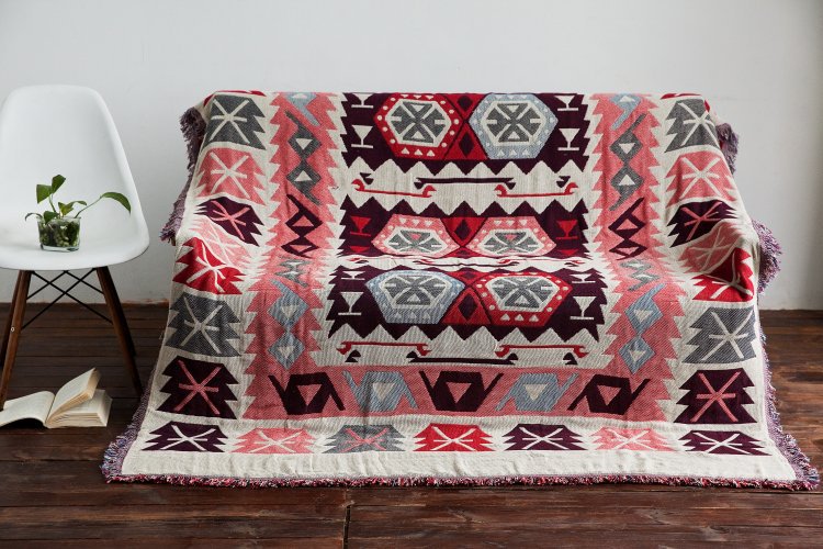 斯图拉格盖毯~民族沙发线毯几何印花挂毯桌椅盖布防尘罩装饰盖巾