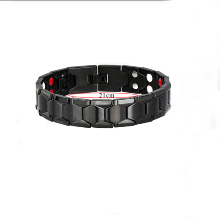 Brățară magnetoterapie la modă, armură personalizată și versatilă, curea placată cu aur magnetit, oțel titan_voghion.com