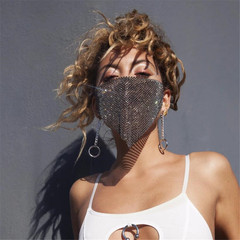 Halloween rhinestone European and American diamond triangle nightclub mask flash diamond jewelry mask female LBZ1201