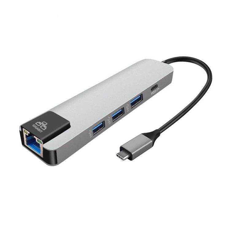 推荐 TYPE-C HUB;千兆网卡;办公充电 扩展坞;TYPE-C 集线器5合1|ms