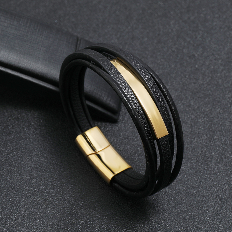 fashion trendy menu0027s all-match leather bracelet