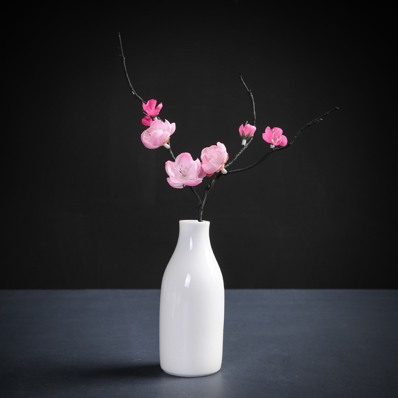 Winjiang simple porcelana blanca seca florero decoración mini blanco cerámica Arreglo de La Flor mesa de té decoración hidropónica flor