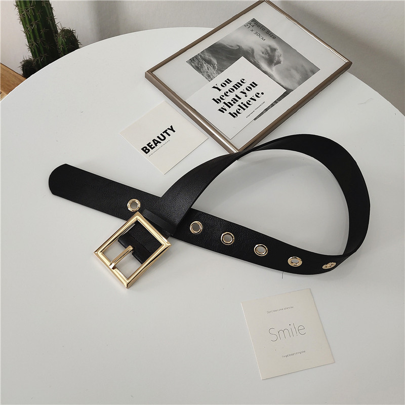 Leather belt ladies casual all-match sim...