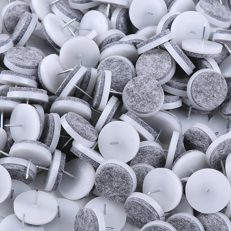 Suministro de fábrica de plástico fieltro piso uñas muebles mesa y silla Gabinete a prueba de humedad piso a prueba de arañazos pie almohadilla sofá pie clavo