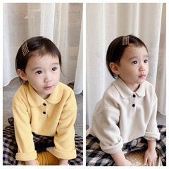 2023 Children's Winter Outfit New Kids Korean Fleece Shirt for Girls Children's Autumn Hooded Top 20681