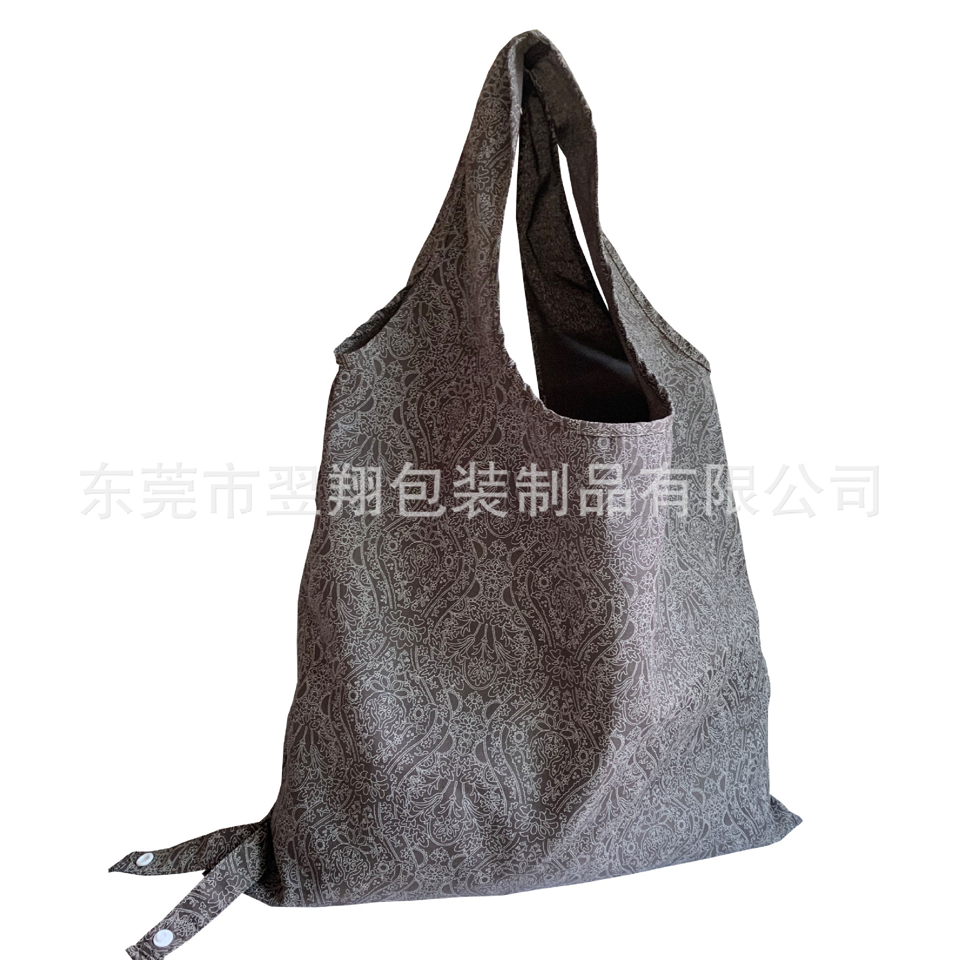 【厂家定制】190T环保涤纶里布花布可折叠背心袋便携手提购物袋