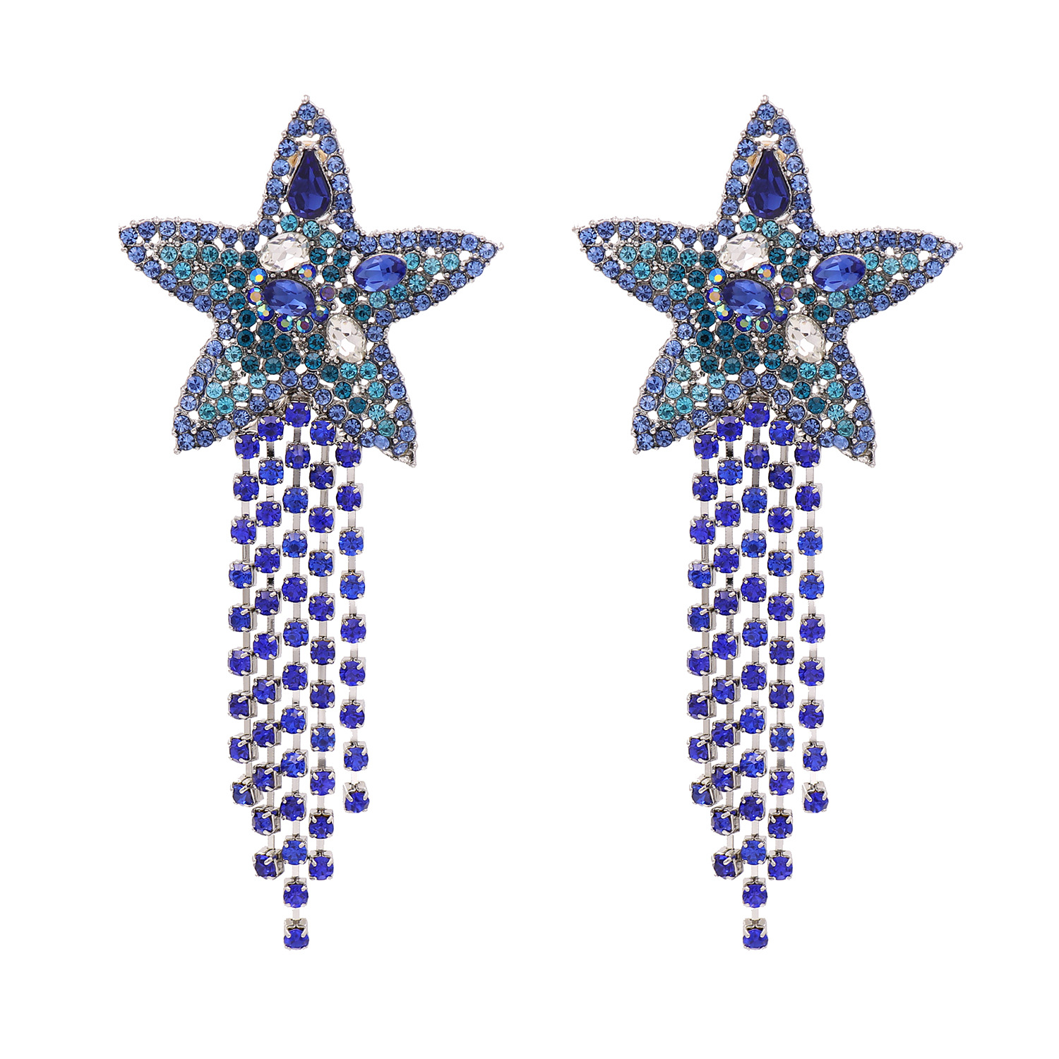 Hot Sale Fashion New Starfish Star Tassel Earrings Jewelry Wholesale Nihaojewelry display picture 5