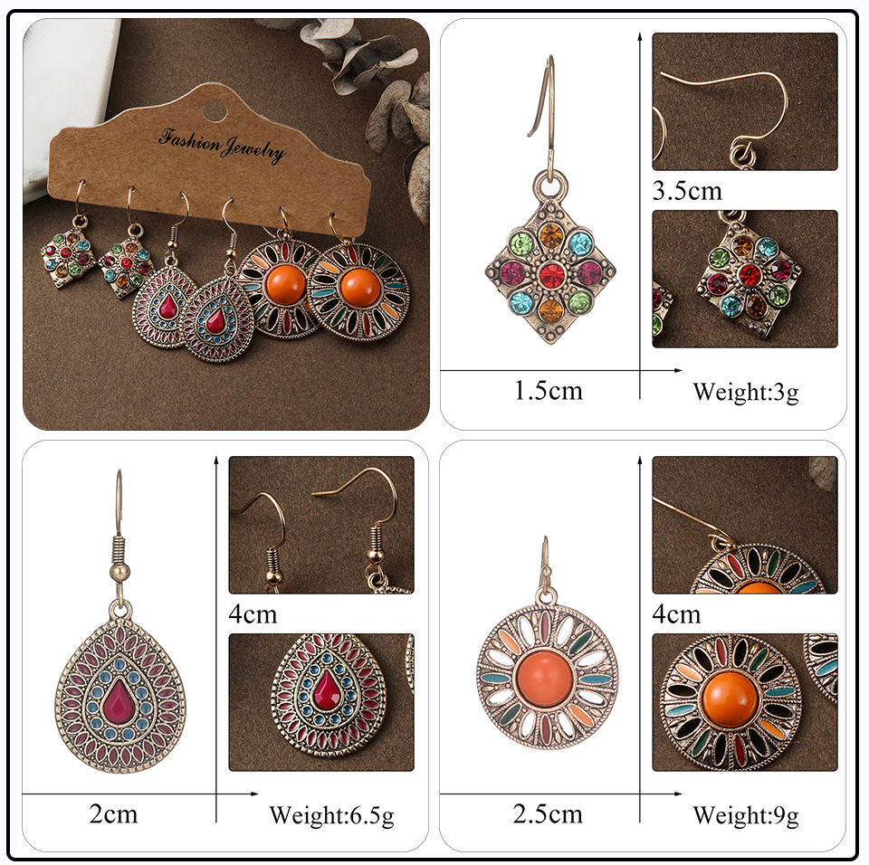Ethnic Style Geometric Plating Alloy No Inlaid Earrings display picture 6