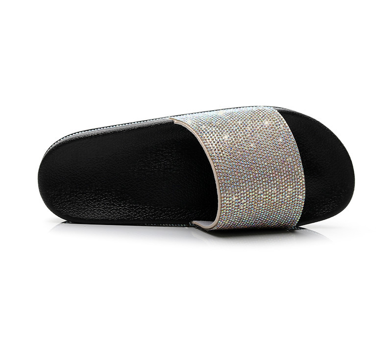 Women's Casual Vacation Solid Color Rhinestone Open Toe Slides Slippers display picture 8