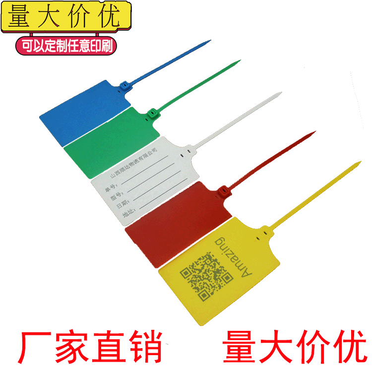 一次性塑料封条大号标牌扎带封签吊牌标签德邦安能中铁物流挂签锁