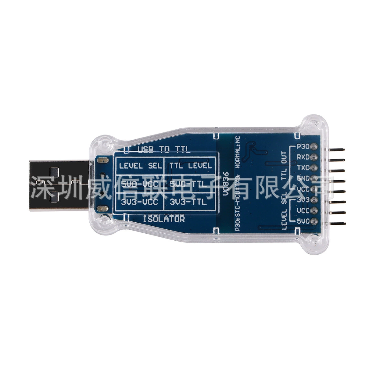 Модуль последовательного порта FTDI USB в UART TTL с изолированным сигналом TTL-3.3V Терминал преобразования 3V3 5V