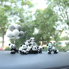 Car creative cute mini panda ornaments car decoration car interior accessories women's car central control swing table car display